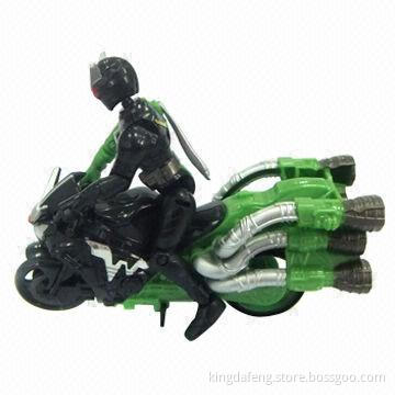 Plastic Action Figure with Movable Body and Luxury Motorbike, Available in Various Colors and Logos